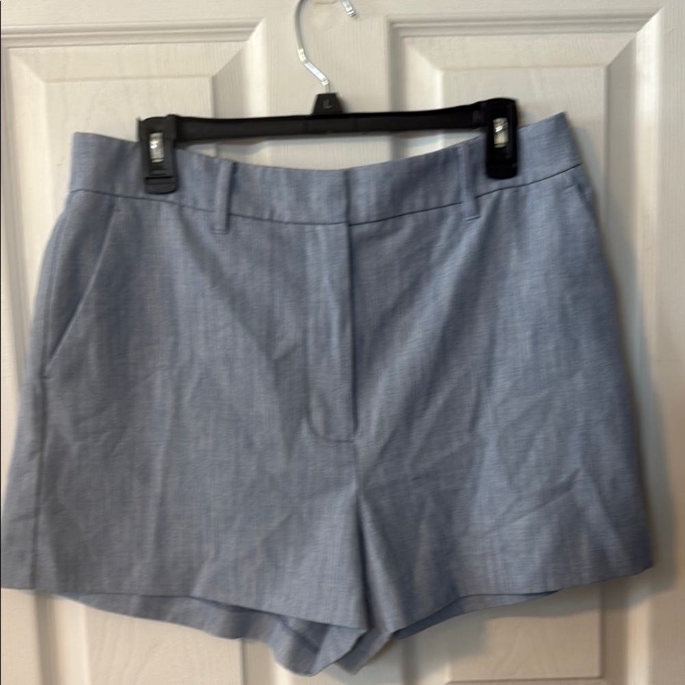 Nine West Blue Bermuda Shorts High-Waisted Tailored